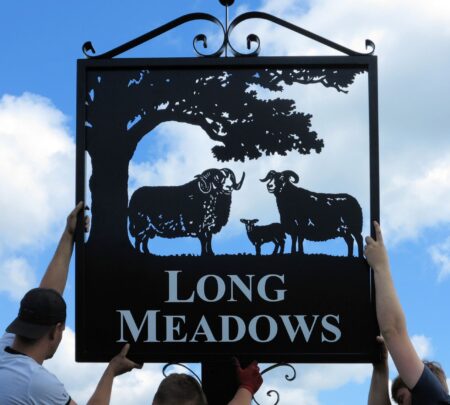 Blackface Tup and Ewe Framed Picture Sign