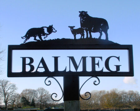 Collie Sheep and Lamb Hot Forged Sign 2