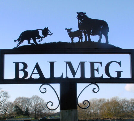 Collie Sheep and Lamb Hot Forged Sign 2