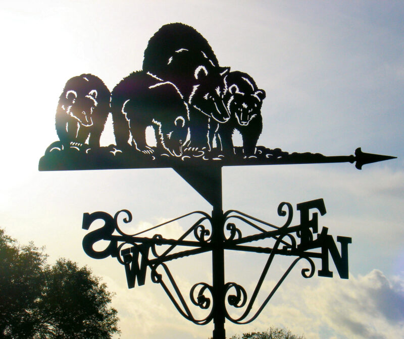 Grizzly Bear Family Weathervane