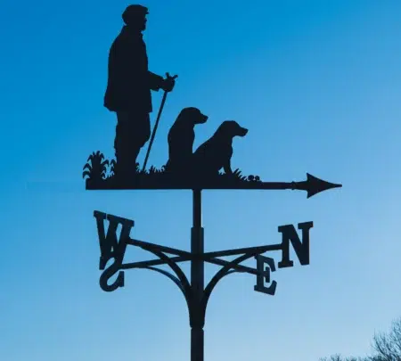 Man Stick and Two Dogs Weathervane