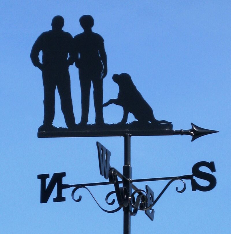Portrait Of Couple And Labrador Weathervane