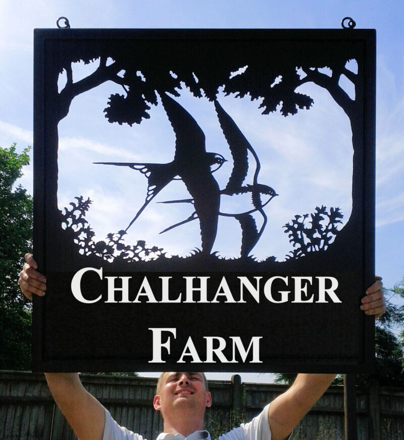 Pair Of Swallows Framed Sign