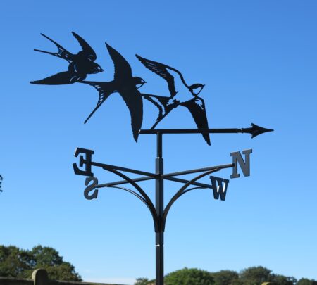 Three Flying Swallows Bird Weathervane