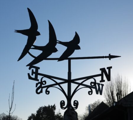 Three Flying Swifts Bird Weathervane