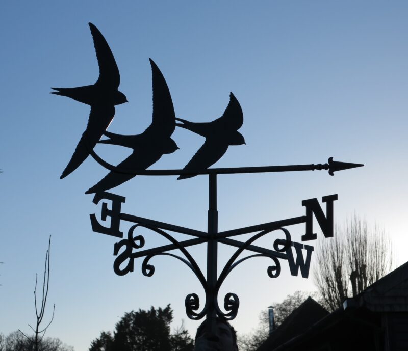 Three Flying Swifts Bird Weathervane