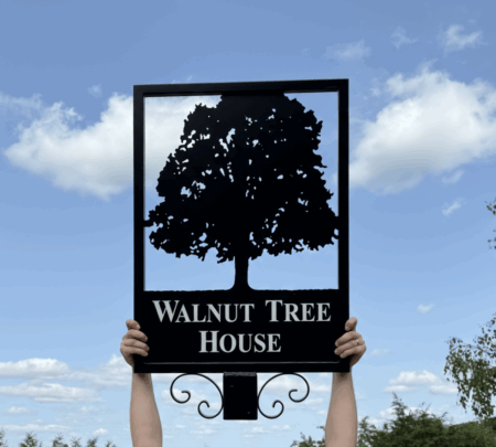 Walnut Tree Framed Metal Sign