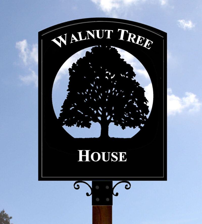Walnut Tree In Circle Framed Sign