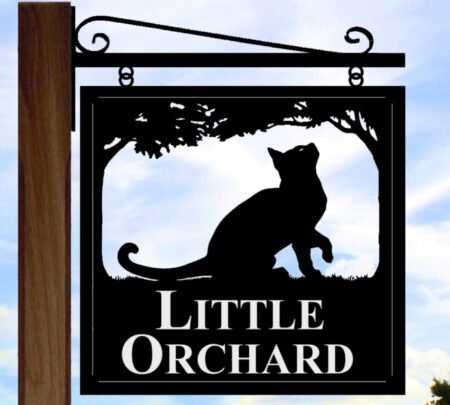 Sitting Cat Framed Picture Sign