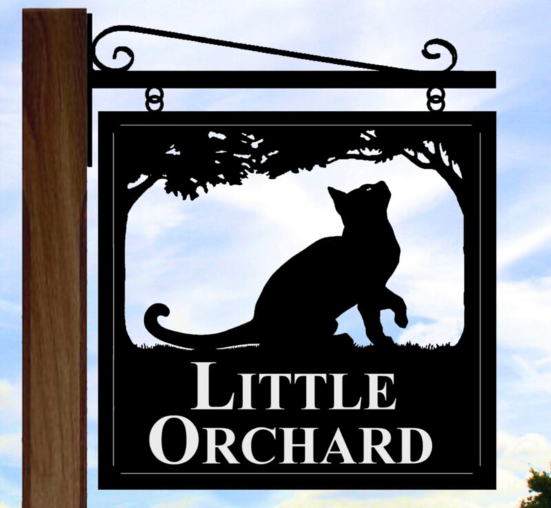 Sitting Cat Framed Picture Sign