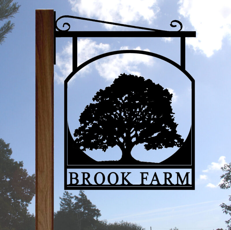 Oak Tree Hanging Bracket Solid Letters Visual