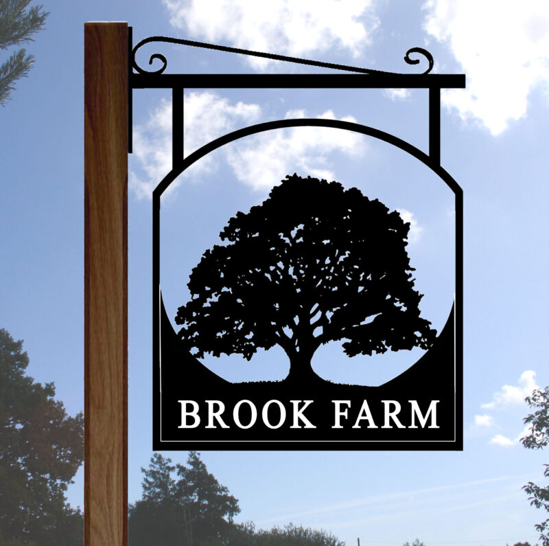 Oak Tree Hanging Bracket Vinyl Letters Visual