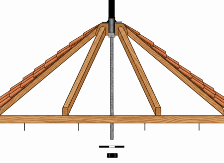Extended Threaded Bar Cupola Tower Weathervane Bracket