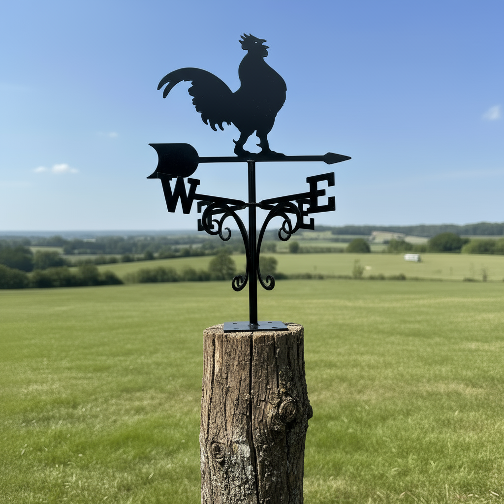 Flat Weathervane Bracket Installed