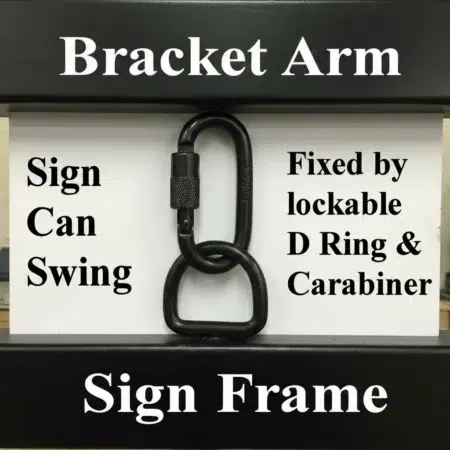 Hanging Framed Metal Sign Swinging Bracket Details