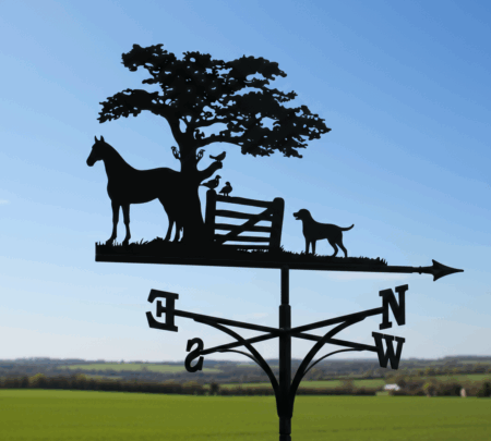 Horse and Labrador With Woodland Friends Weathervane