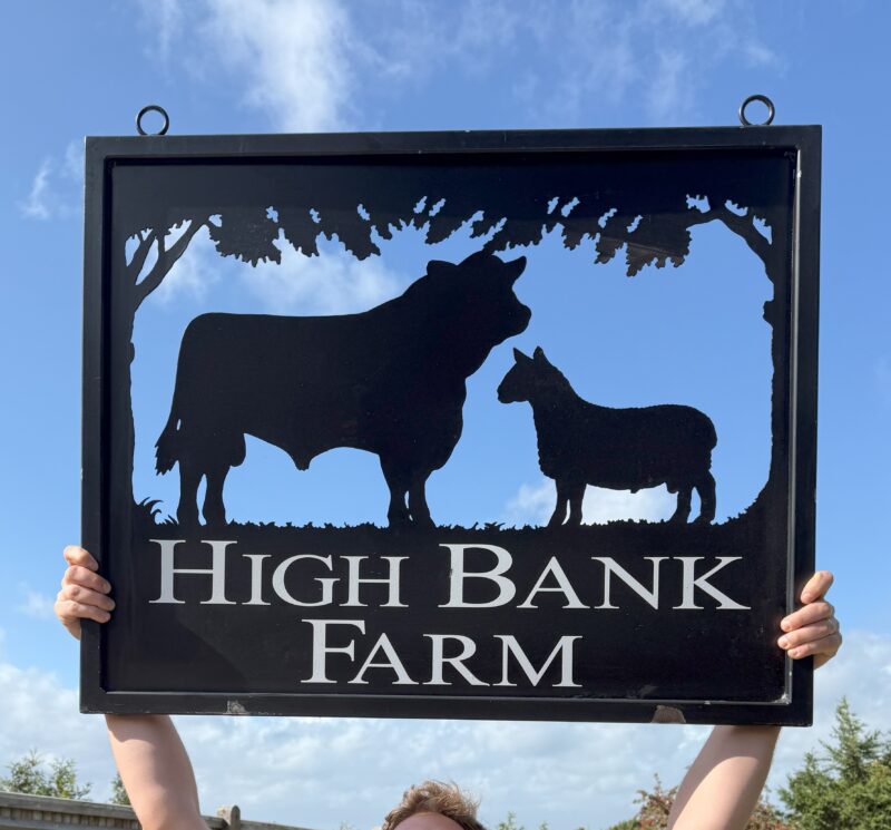 Tup and Bull Framed Sign