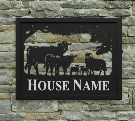 Wall Mounted Framed Metal Sign