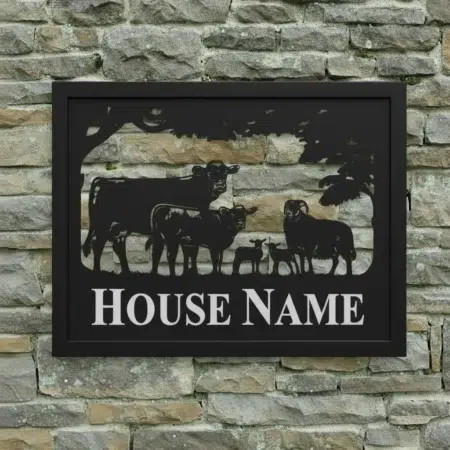Wall Mounted Framed Metal Sign