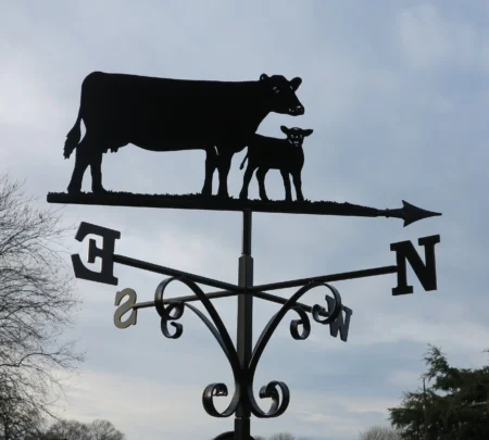 Cow and Calf Silhouette Weathervane