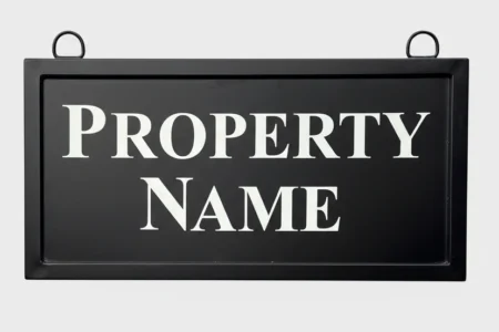Framed Hanging Metal Name Sign - Two Lines