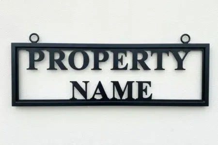 Framed Hanging Sign - Solid Letter Example