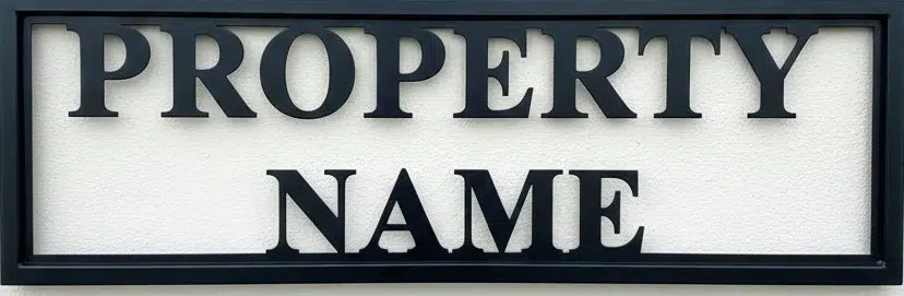 Framed Sign - Solid Letter Example