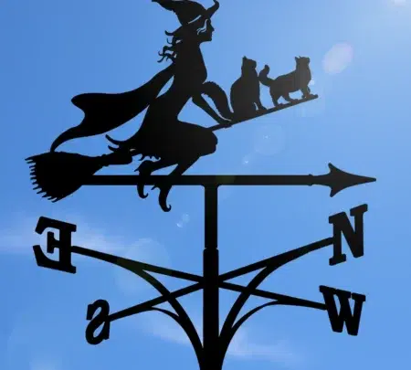 Glamorous Witch and Two Cats Weathervane