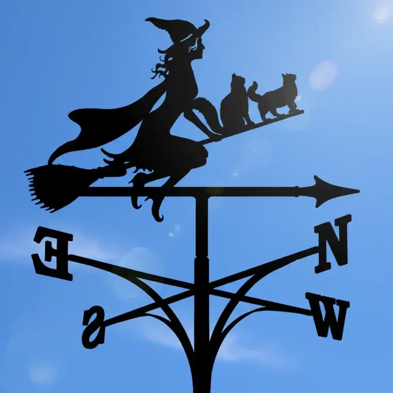 Glamorous Witch and Two Cats Weathervane