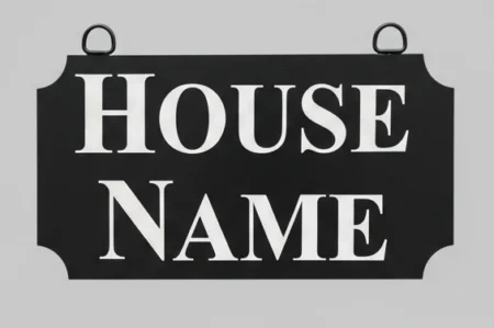 Hanging Metal Name Sign - Scallop Corners