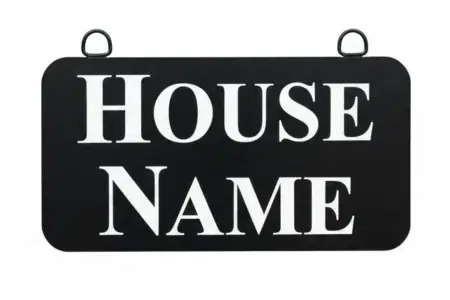 Hanging Metal Name Sign With Rounded Corners