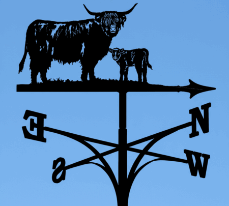 Highland Cow & Calf Weathervane