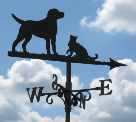 Labrador and Cat Weathervane