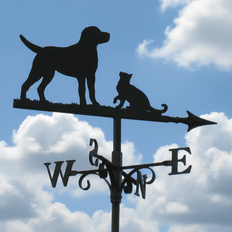 Labrador and Cat Weathervane