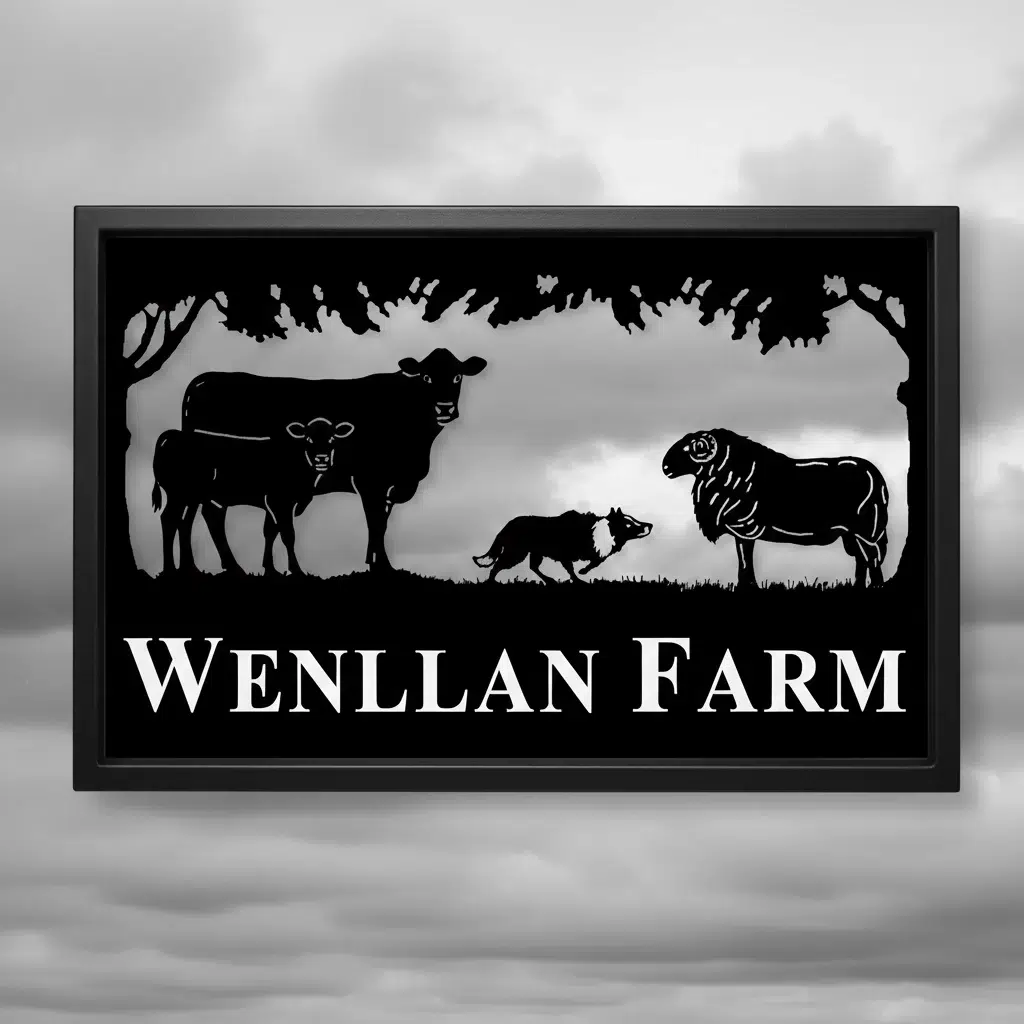 Limousin Cow and Calf with Talybont Ram Tup and Collie