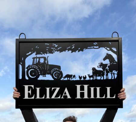 Massey Tractor With Horse Collie Diary Cow Sheep Metal Farm Sign Vinyl Letters