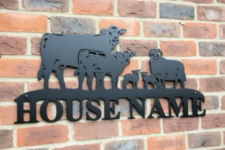 Metal Wall House Sign Plaque Solid Letters