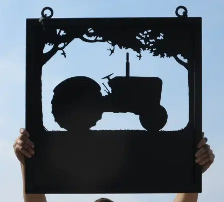 Old Massey Tractor Framed Metal Sign
