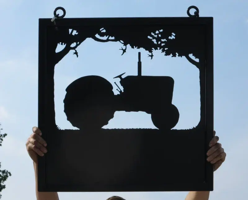 Old Massey Tractor Framed Metal Sign