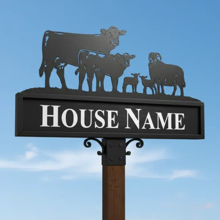 Post-Top Entrance Metal Sign Example