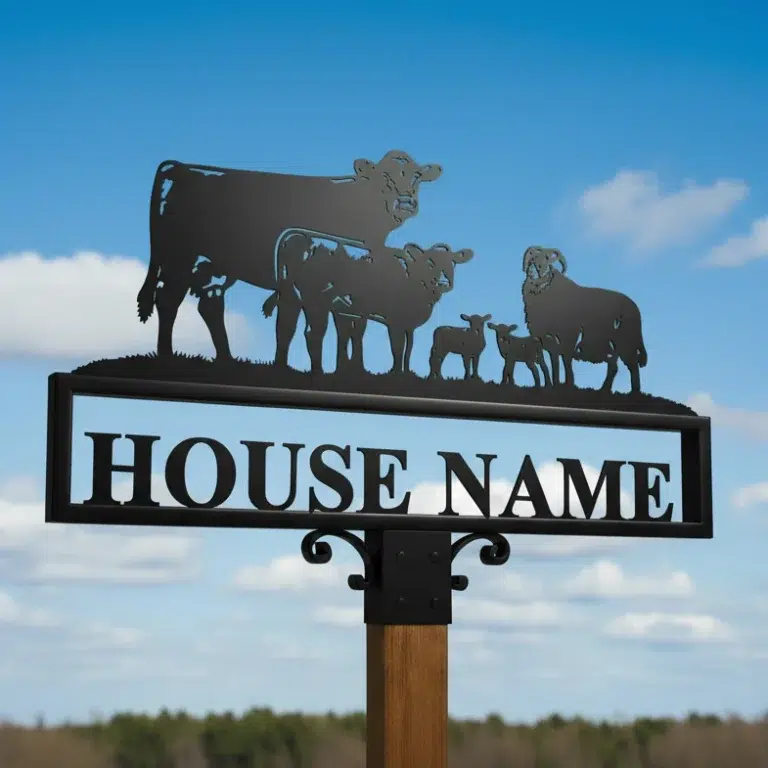 Post-Top Mounted Sign With Solid Letters