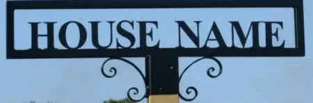 Post-Top Sign Solid Letters One Line