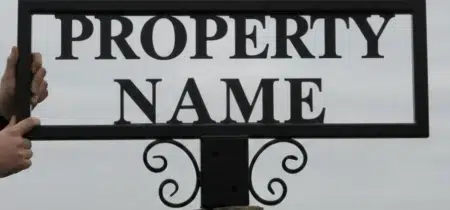 Post-Top Sign Solid Letters Two Lines