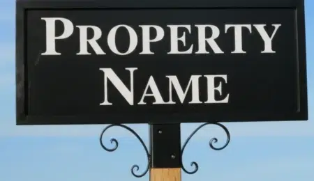 Post-Top Sign Vinyl Letters Two Lines
