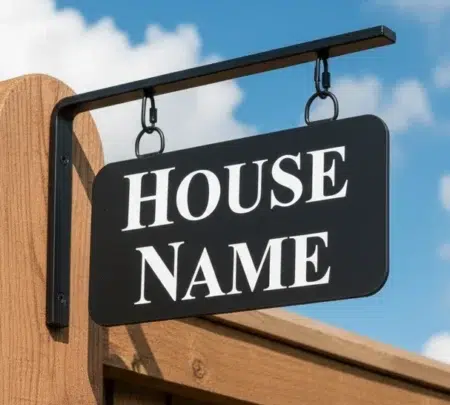 Small Hanging Metal House Name Sign