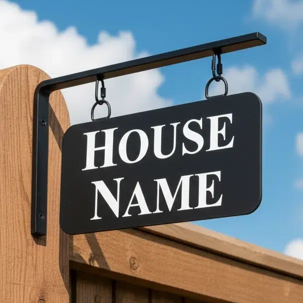 Small Hanging Metal House Name Sign