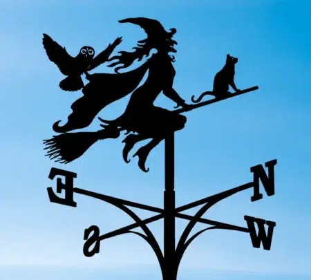 Traditional Witch Owl and Cat Weathervane