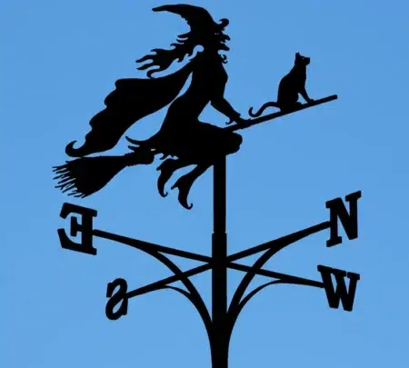 Traditional Witch and Cat Weathervane