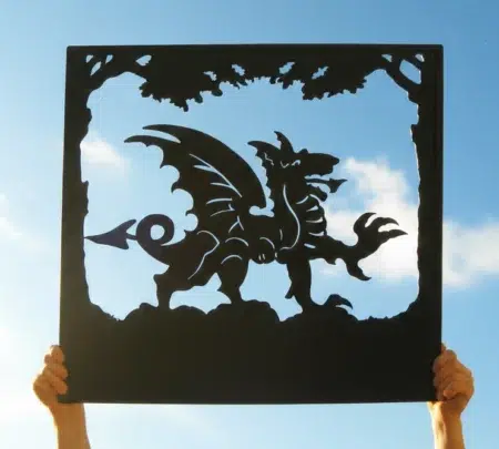 Welsh Dragon Framed Metal Sign