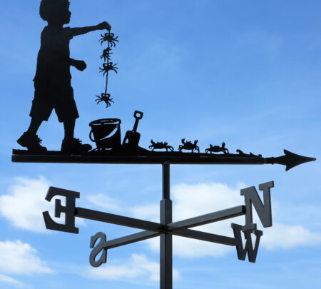 Boy Crabbing Weathervane